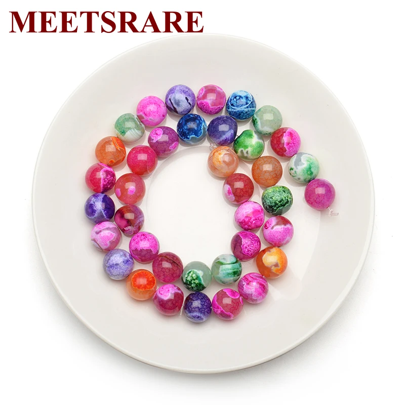 

Natural Stone Colourful dichroic Fire smooth Agates round beads 6 8 10mm For beads jewelry making