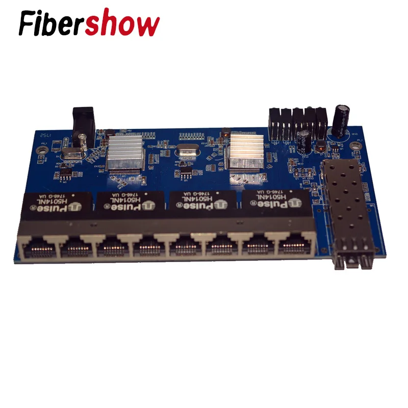 

Gigabit Ethernet switch 10/100/1000M 8 RJ45 1 Sfp fiber Fiber Optical Media Converter Single Mode PCB