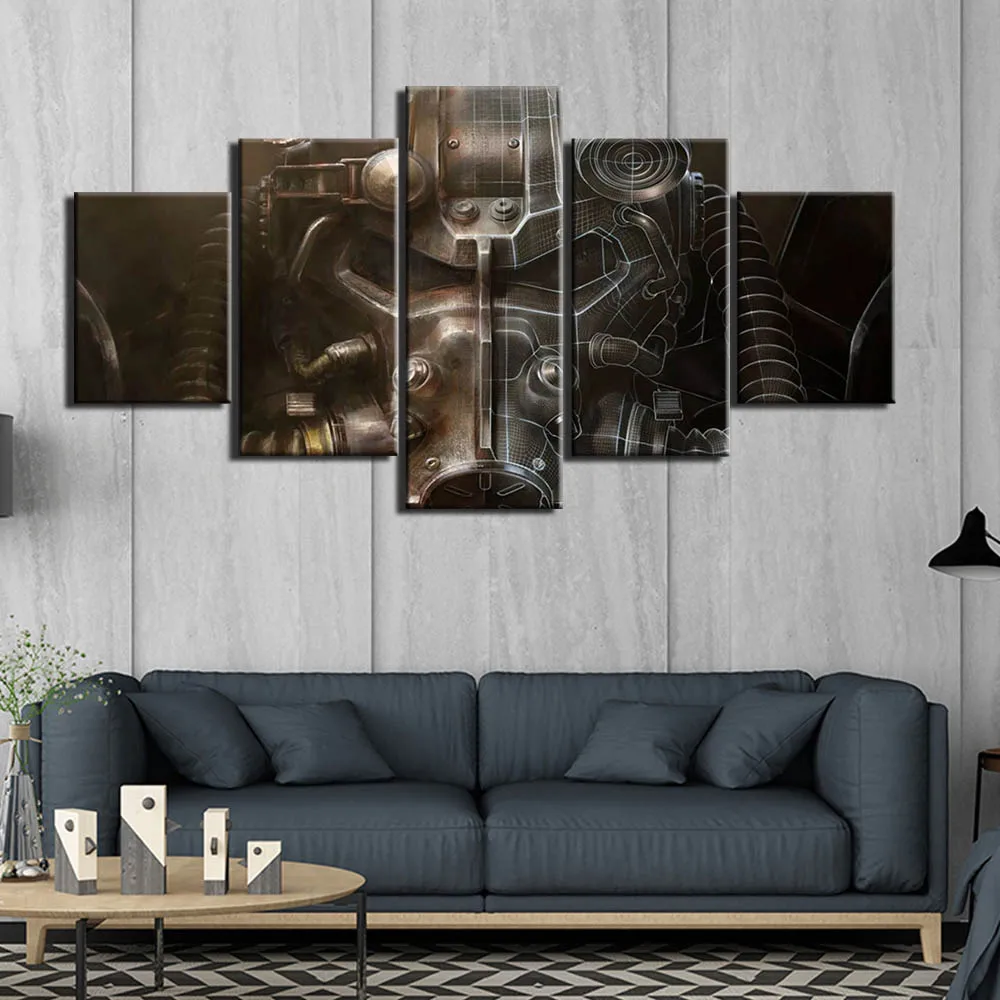 Pintura Modular 5 Piezas Video Juego Lienzo Pared Arte Pintura Pc