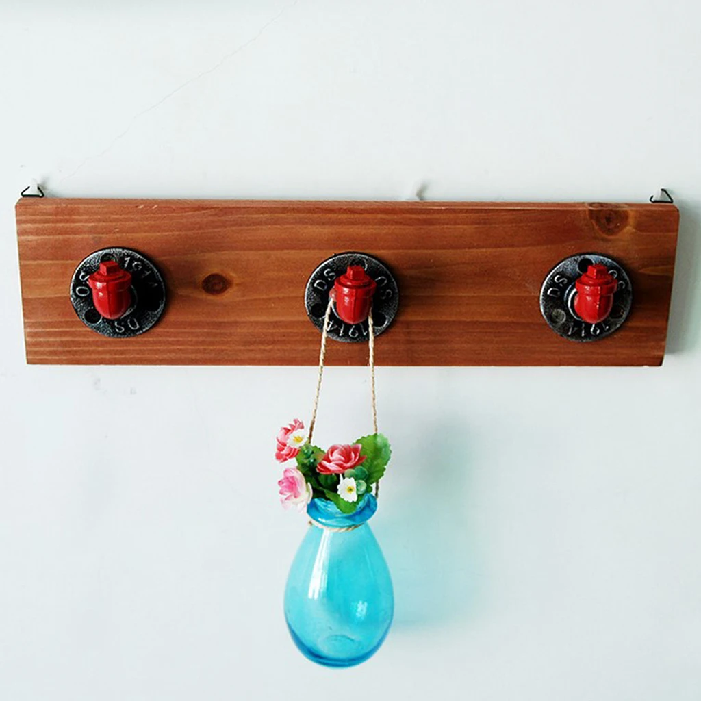 Rustic Industrial Faucet Design Wall Mounted Iron Coat Hooks Garment Hanger Towel Rack