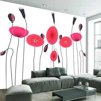 

Papel de parede Pink lotus flower abstract 3d wallpaper,living room sofa TV wall bedroom wall paper home decor restaurant mural