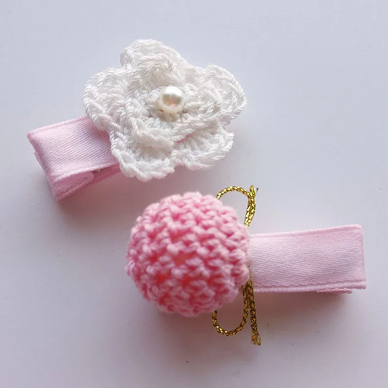 

2pcs set Sweet Flower Hair Ball Baby Hairpins Kids Hair Clips Princess Barrette Children Headwear Girls Hair Accessories
