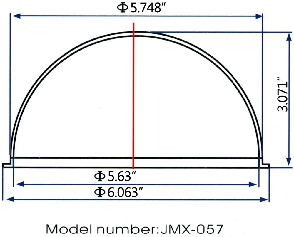 JMX 5.7 INCH Acrylic Indoor / Outdoor CCTV Replacement Clear Camera Dome Housing