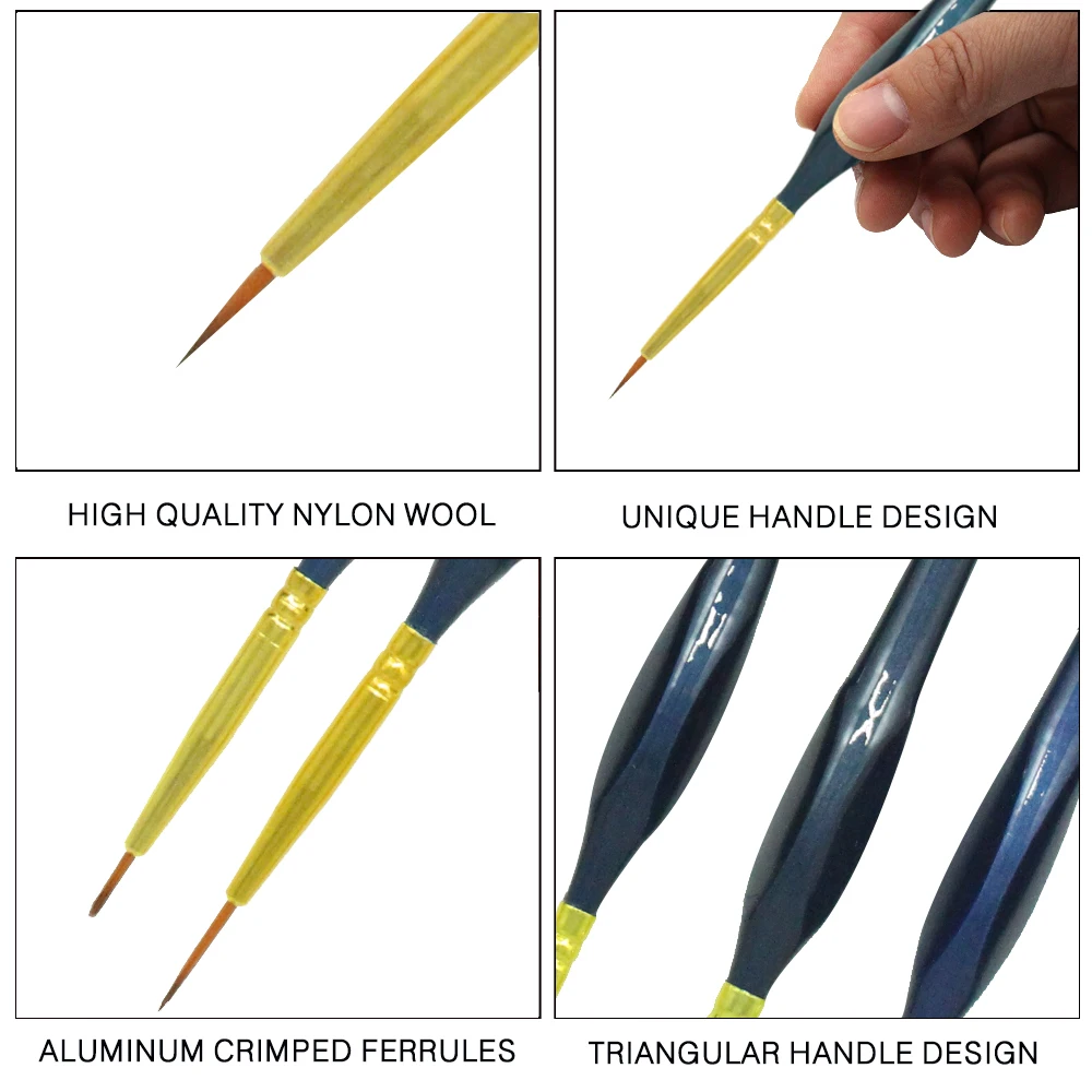 12 шт тонкая ручная краска ed Detail крюк линия ручка товары для рукоделия минутная серия Рисование художественная Ручка Кисть для рисования нейлоновая Кисть Акриловая кисть