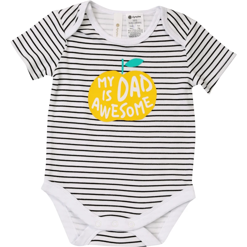 

Baby Clothes Newborn Babies Short Sleeve Romper All Cotton Knit Fabric Lovely Striped Print Infant Rompers