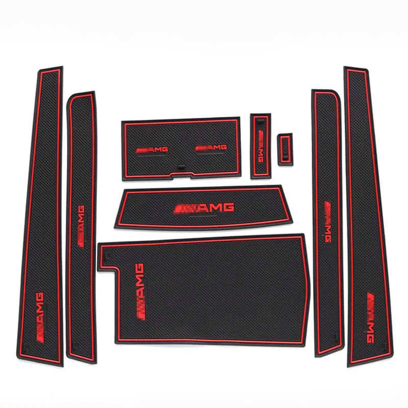

9Pcs Lot Car Interior Upholstery For Mercedes-Benz 15 E-Class Rubber Mat Car Accessories Non-Slip Mat Auto Accessories Interior