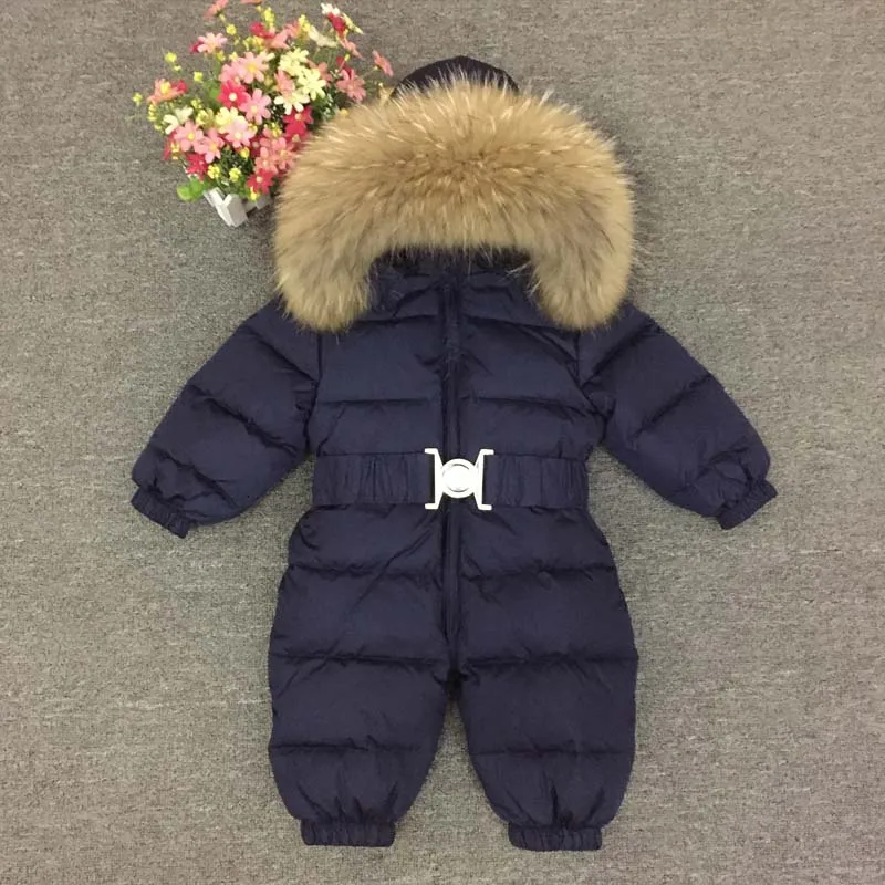 Детский зимний комбинезон для мальчиков и девочек толстый теплый русской зимы с