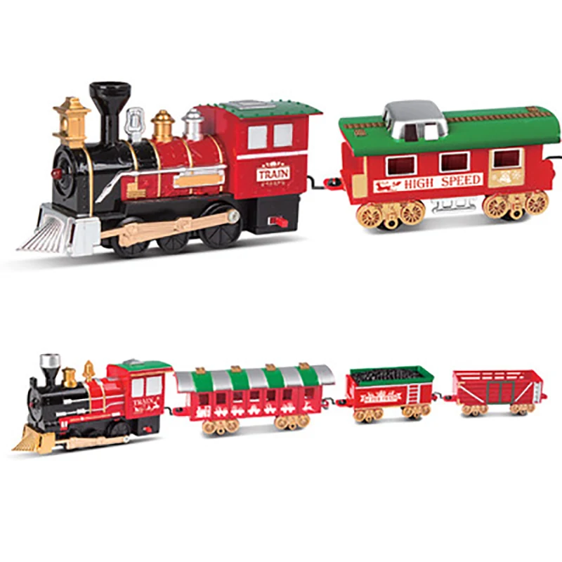 Electric Racing rail car kids train track model toy baby Railway Track