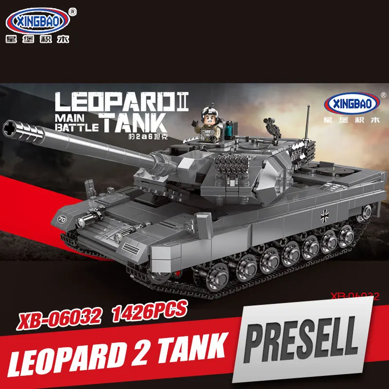

XINGBAO 06032 Military Series The Leopard 2 Tank Set Building Blocks Bricks Tank Toy Model Children Toys Birthday Christmas Gift