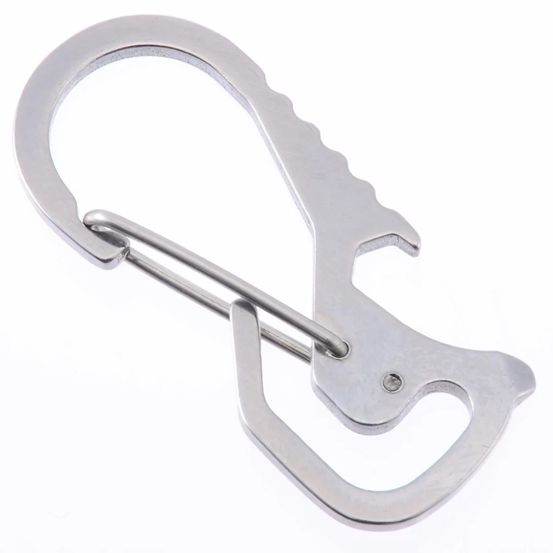 1Pcs Stainless Steel Buckle Carabiner Keychain Hook Multi-functional Key Ring Clip Hanging Outdoor Tools For Camping Hiking