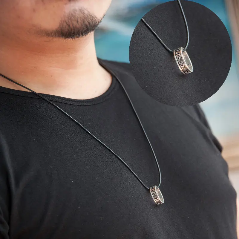 

SUTEYI NEW Nordic Vikings Pendant Necklace Choker Scandinavian Viking Celtic Rune Dragon Viking Amulet Ring Pendant jewelry