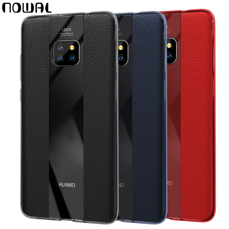 

Luxury PU Leather Skinned Phone Case For Huawei Mate 20 X Silicon Soft Hybrid Back Cover For Huawei Mate 10 20 Pro Cases Coque