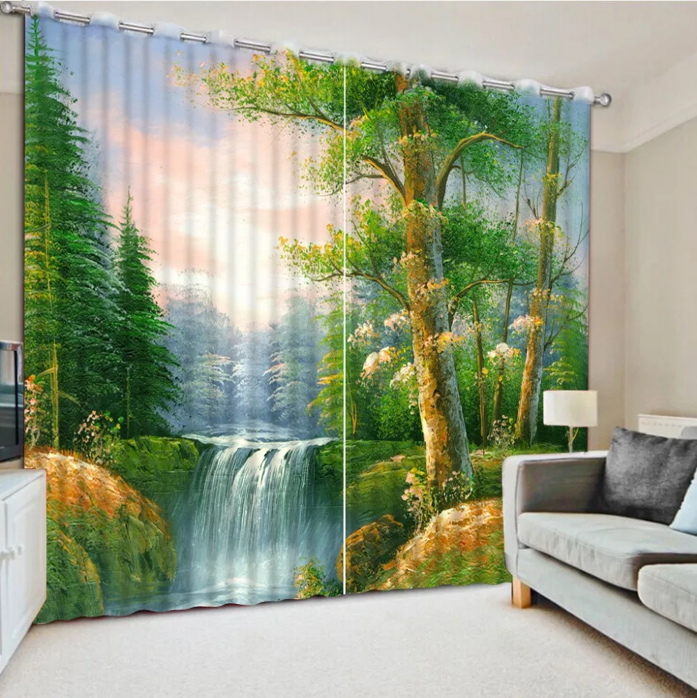 Foto Tirai Jendela Untuk Ruang Tamu Pemandangan Hijau Tirai Kustom