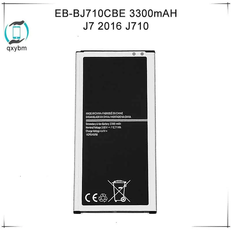 

For Samsung For Galaxy J7 2016 J710 J710F J7108 J7109 EB-BJ710CBE Edition Version Replacement Battery Actually Capacity 3300mAh