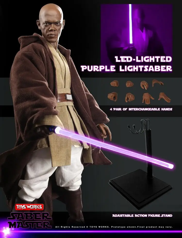 1/6 scale Collectible figure Star Wars warrior Saber Master Mace Windu 12" action figure doll Plastic model toy