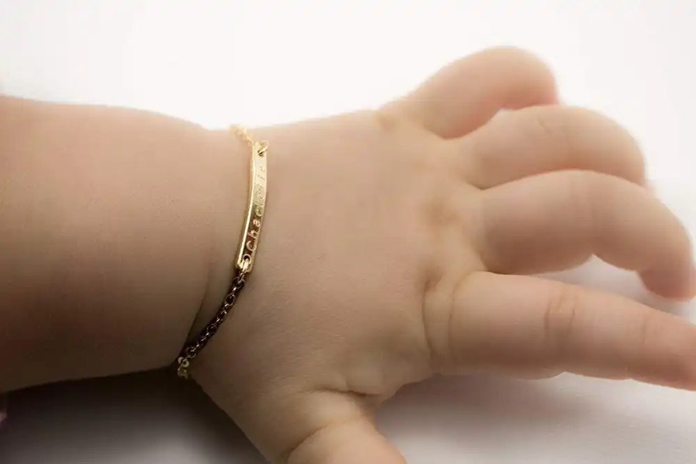 personalised baby bangle rose gold
