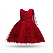 Летнее платье для девочек милое детское Сетчатое платье без рукавов с бантом весеннее бальное платье красные детские вечерние платья-пачки принцессы
