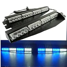02003 32LED 32W Lightbar Visor Light Windshield Emergency Hazard Warning Strobe Beacon Split Mount Deck Dash Lamp led strobe