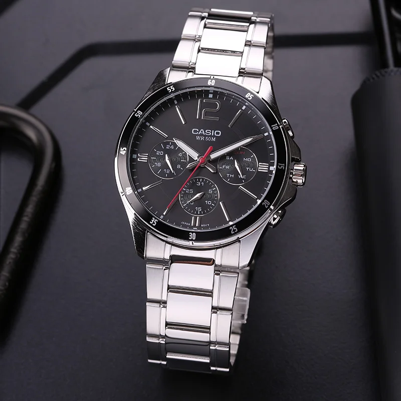 Часы Casio Мужские деловые повседневные с указкой кварцевые мужские часы для