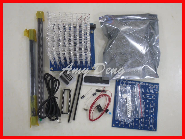 3d8 свет кубик DIY Kit (573 + 2803 + 5a60s2) 8*8*8 свет куб Наборы передачи данных