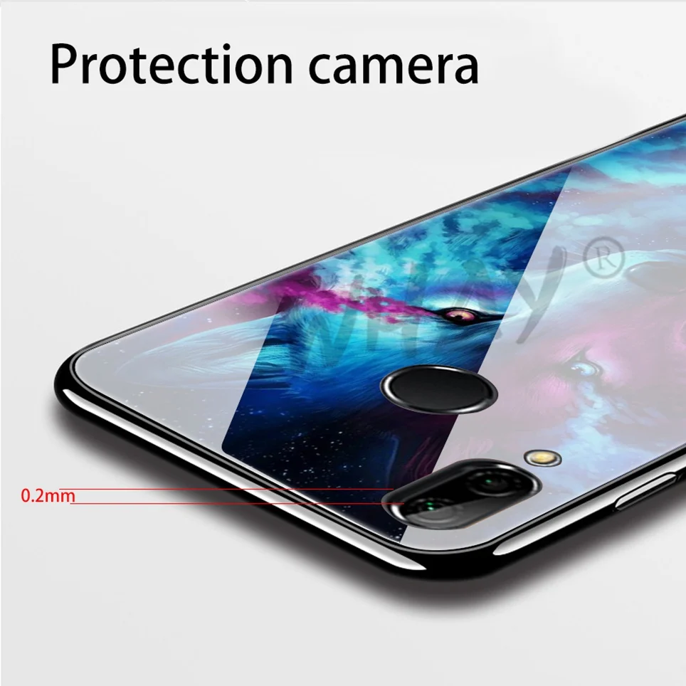 Fitted Case For Huawei Nova 3 Luxury Pattern Glass Coque For P20 Pro P Smart  Mate P20 10 Lite Honor 7 10 9 Lite Y6 2018 Cover   (16)