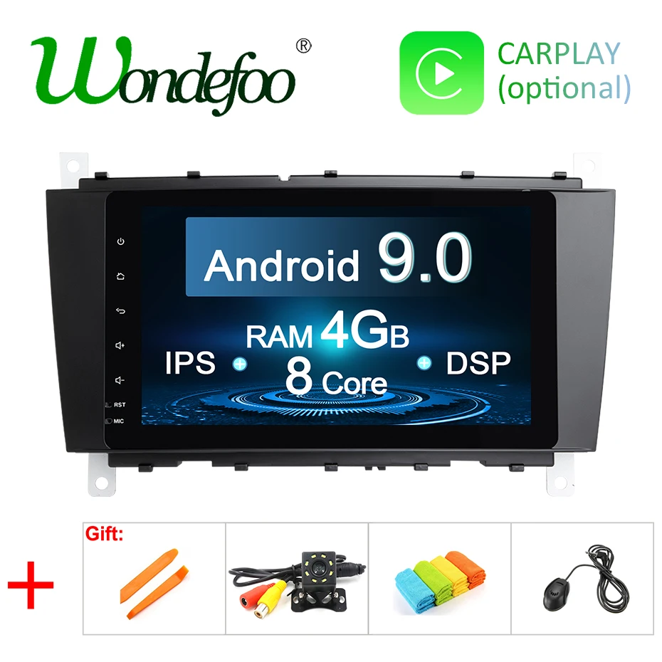 

8" IPS DSP Android 9.0 4G 64G GPS Multmedia player 2din For Mercedes Benz C Class W203 C200 C230 C320 CLK200 CLK350 CLK500 Radio