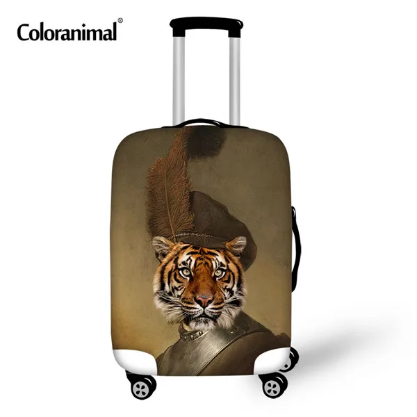 Coloranimal Tiger Печать чемодан защитная крышка Дорожный чемодан пылезащитный чехол тележка эластичное покрытие для 18-30 дюймов - Цвет: CC1107