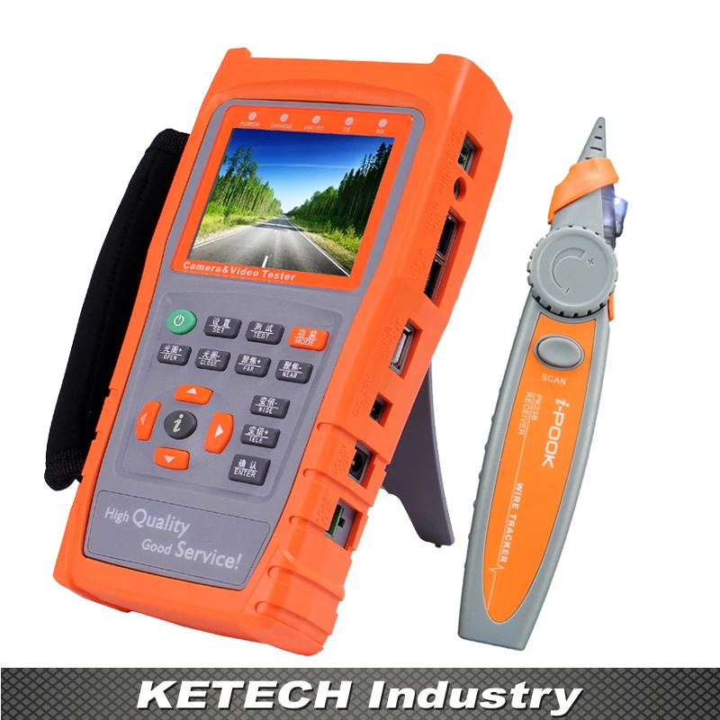 

Professional 3.5" IP AHD TVI CVI Camera Tester Analog CVBS CCTV Tester with Receiver Wire Tracking UTP Cable Testing PTZ Control
