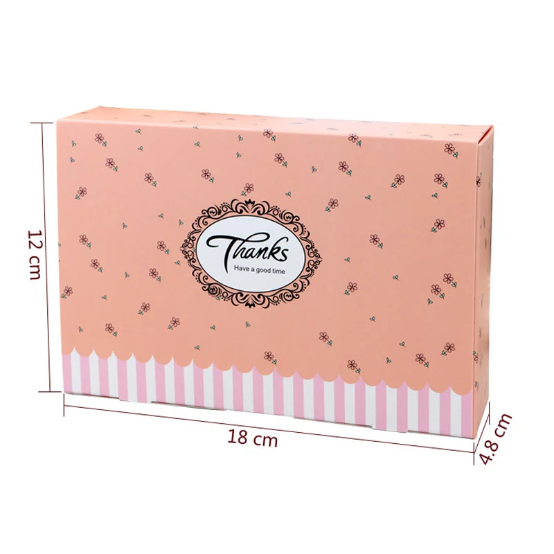 10 шт. спасибо розовый конфетный торт Сезон: Осень Бумага коробка 4/6 шт. для лунных пряников упаковка, картонная коробка для мыло ручной работы в коробке для подарка печенья - Цвет: L