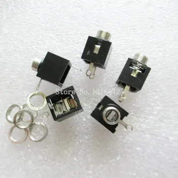 

10PCS/LOT 3.5 pairs of 3.5-channel stereo audio jack socket with nut / 301M stereo PJ301M