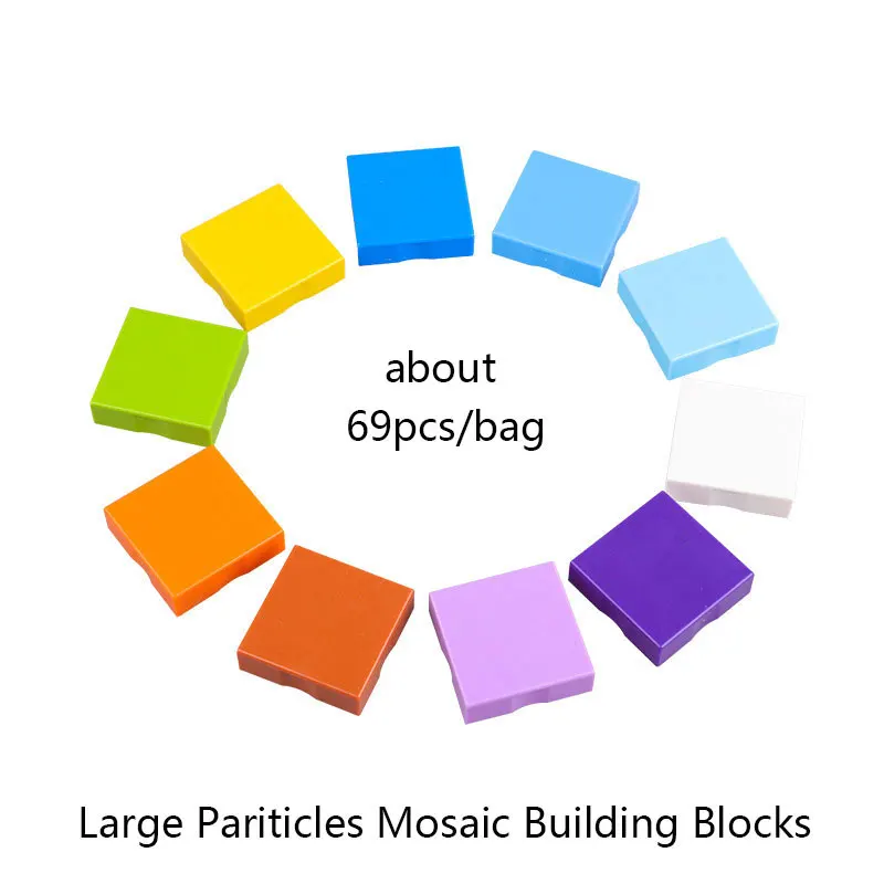 

Large Particles Building Blocks compatible legoings toy Mosaic 1*1 Smooth Surface Bricks Parts DIY Educational Toys for children