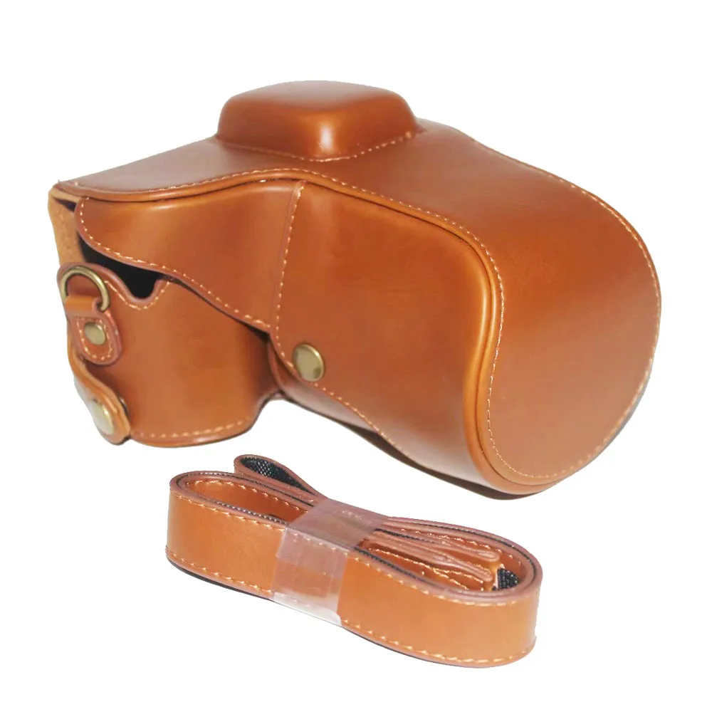 New PU Leather Camera Case Bag Cover For Samsung NX300 NX-300 With Camera Strap Black Coffee Brown camera handbag
