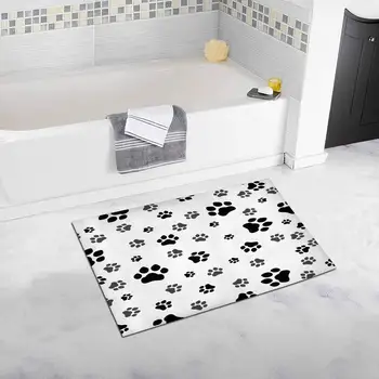 

Paw Print Cat Footprint Bath Rug Non-slip Bathroom Mat 20 W X 32 L Inches