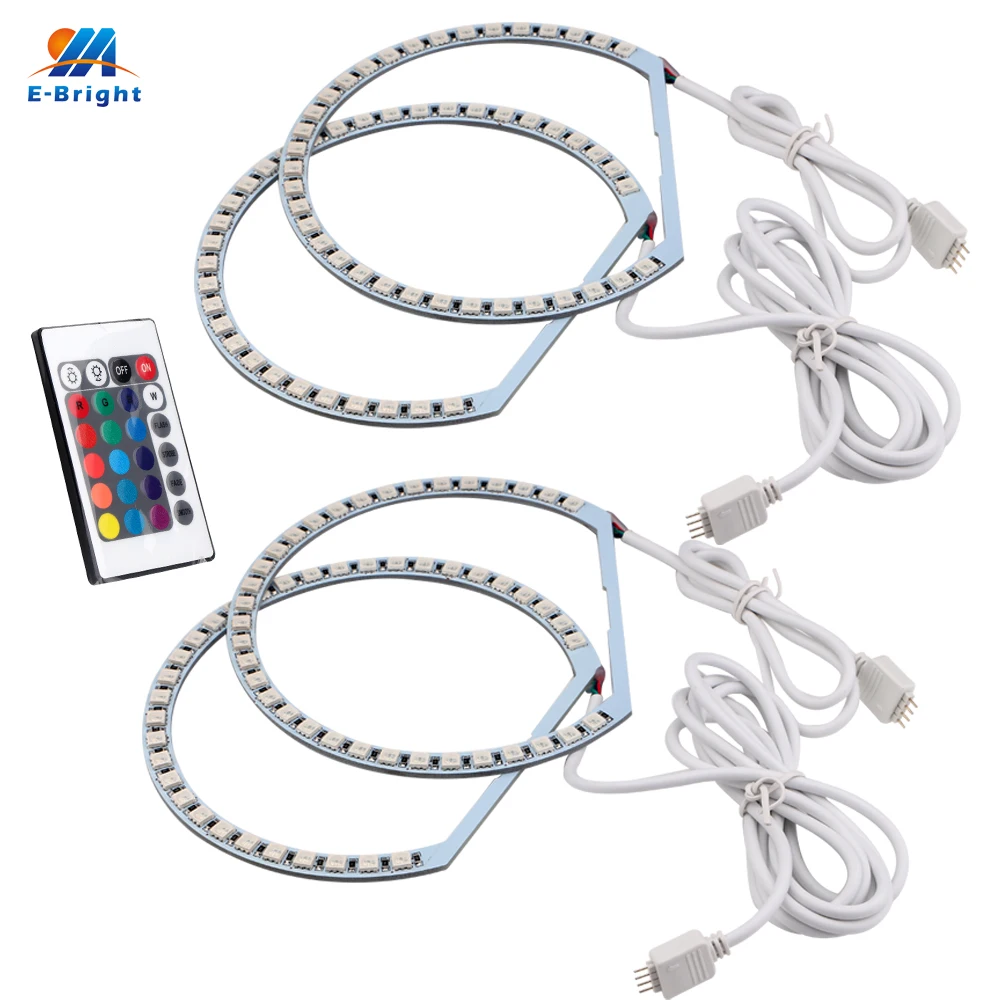 

131mm*4pcs (131+146)MM*2pc Car Ring 5050 Halo Rings FOR BMW Headlight Car Angel Eyes RGB Semicircle 12V LED Controller 24Keys