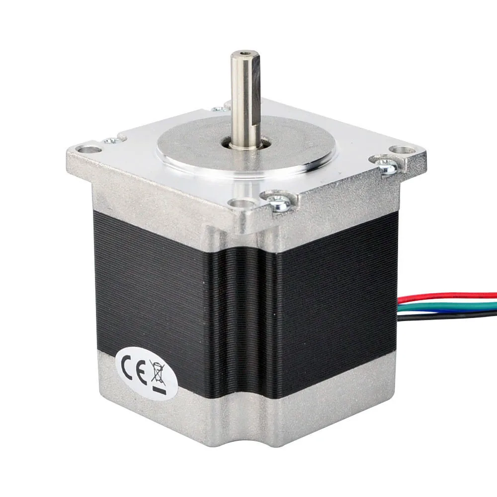 

Nema 23 Stepper motor Bipolar stepper 2.5V 1.8deg High Torque 1.26Nm (178.4oz.in) 2.8A D-cut Shaft 57x57x56mm 4 Wires cnc