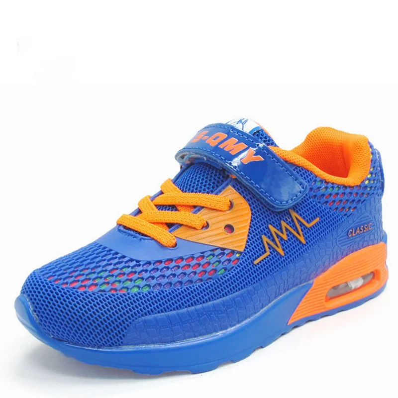 Новая детская спортивная обувь, увеличивающая рост, воздухопроницаемая обувь для мальчиков и девочек, сетчатые кроссовки - Цвет: Синий