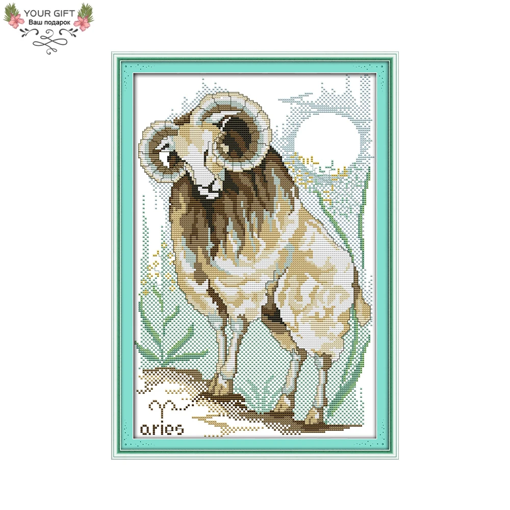 

Joy Sunday D429 14CT 11CT Counted and Stamped Home Decoration A Goat Embroidery DIY Needlecraft Animal Cross Stitch Kits