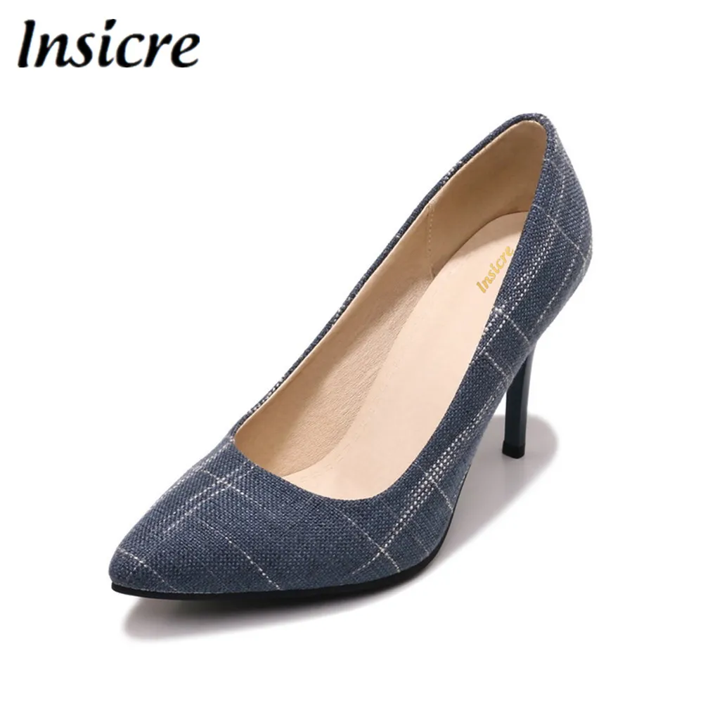 

Insicre classics woman pumps big size 30-48 woman high heel shoes office thin heel 9 cm pointed toe shallow woman summer shoes
