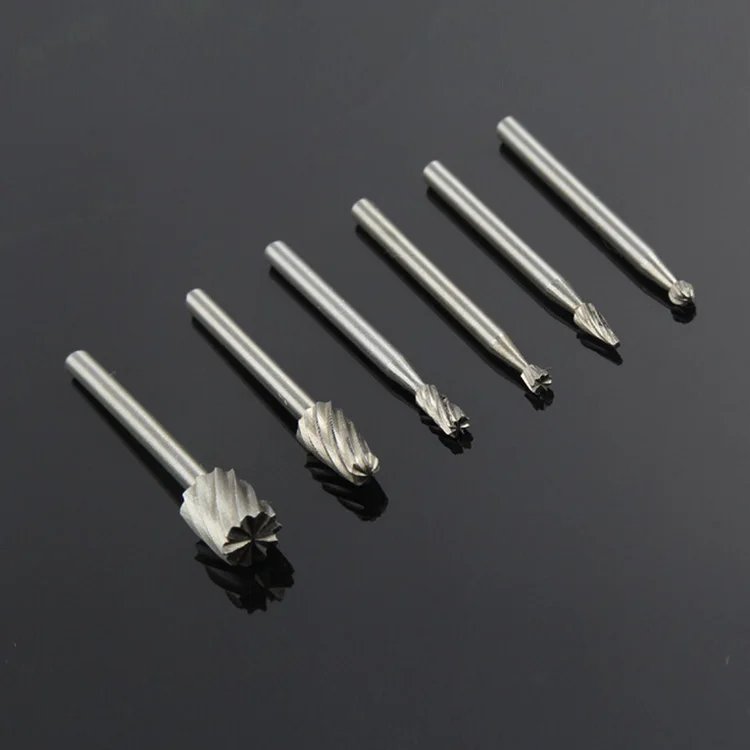 6 Pieces/Set HSS Mini Dremel Rotary Router Bits Wood Carving Drill For Metal Stone Wood Carbide