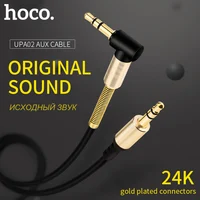 HOCO chowany kabel sprężynowy Audio 90 stopni kątowy płaski 3.5mm przewód Aux do samochodu Smartphone uniwersalne słuchawki kabel MP3