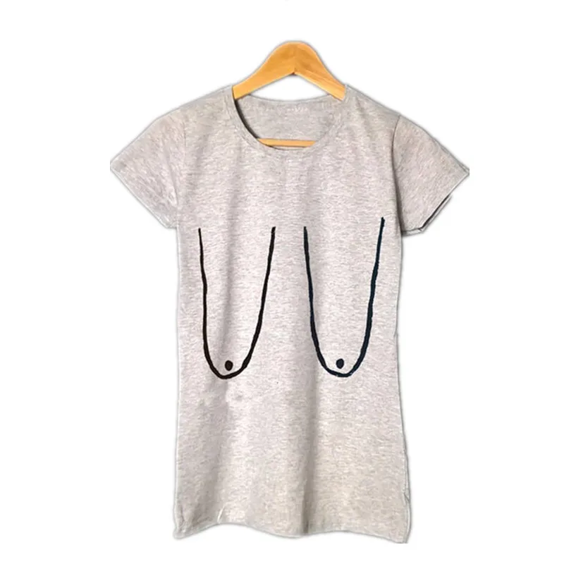 

Women Cotton Boobs T-shirt Funny T Shirt Tit Tee Breast Printed T-Shirt Emoji Top Tee Street Boob Harajuku Femme Tshirt