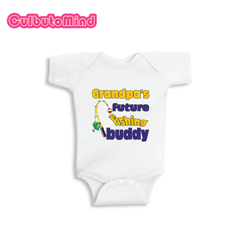 Culbutomind Grandpas future fishing buddy индивидуальный Детский боди белый короткий рукав 100% хлопок боди