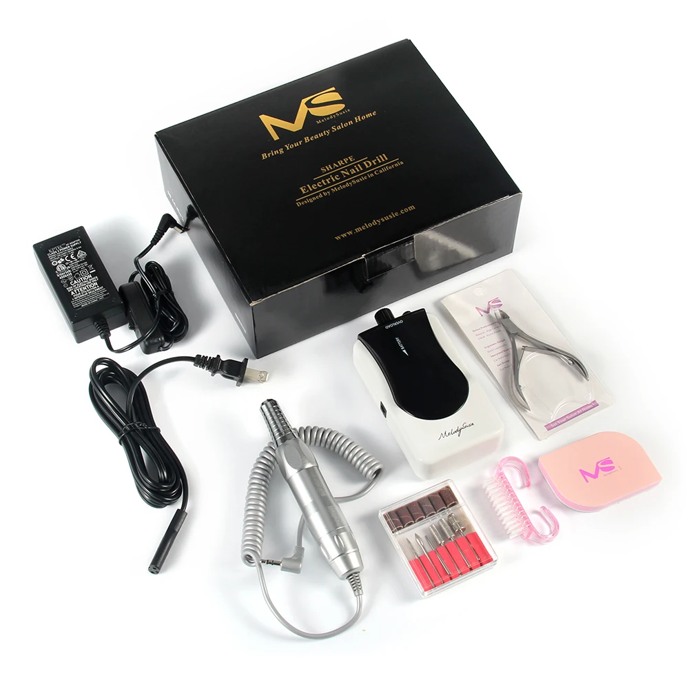 

MelodySusie Sharpe Rechargeable Nail Drill and Polishing Tools with Buffer Cuticle Nipper and Small Brush Professional Manicure