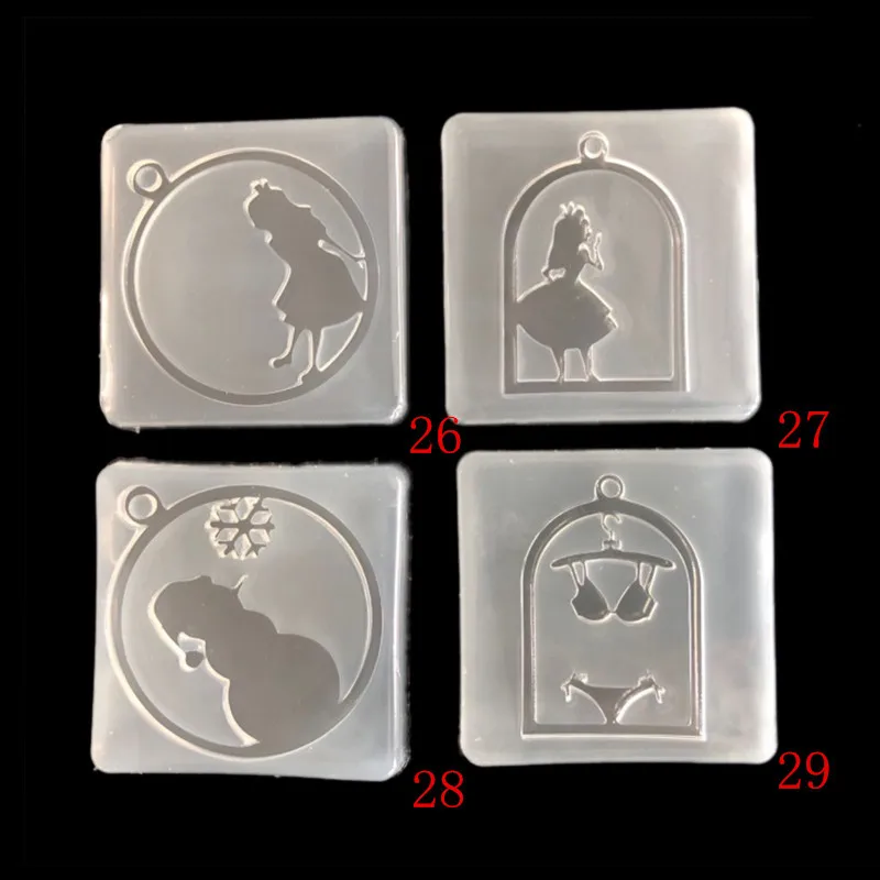 Mirror Cartoon Silicone Mold Snowman Snowflake Alice Fondant Mold Cupcake Topper Baby Birthday Chocolate Candy Clay Mould