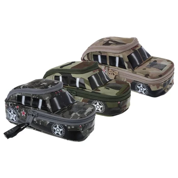 

Vehicle Pen Pouch Bag With Combination Lock Pencil Case For Boys Double Zipper Camouflage Canvas Large Cute School