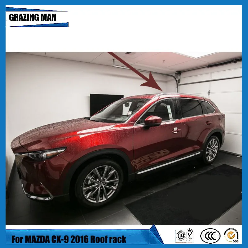 

High quality Aluminium alloy screw install side rail bar roof rack for Mazda CX-9 cx9 2016 2017 2018 16 17 18