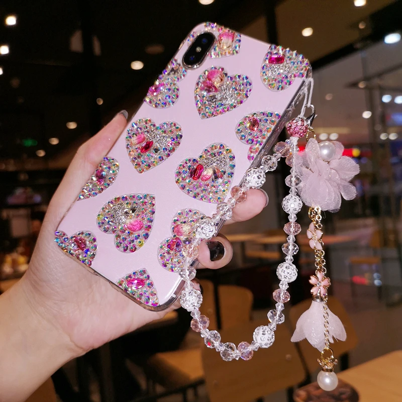 Роскошный чехол с кристаллами в виде сердца для iPhone 11 pro iphone XS Max X XR 8 7 6 plus подарок