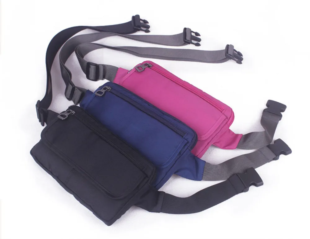 

Unisex Top Quality Waterproof Polyester Waist Fanny Pack Belt Hip Cell Mobile Phone Case Cover Antitheft Purse Bag Pouch Small