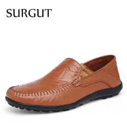 SURGUT/Новинка 2019 года, мягкие Лоферы высокого качества для мужчин, повседневная обувь, летняя дышащая Роскошная Брендовая обувь из
