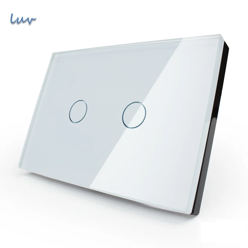 Livolo Smart настенный выключатель 110 ~ 250 В слоновая кость серо синий Стекло Панель 2